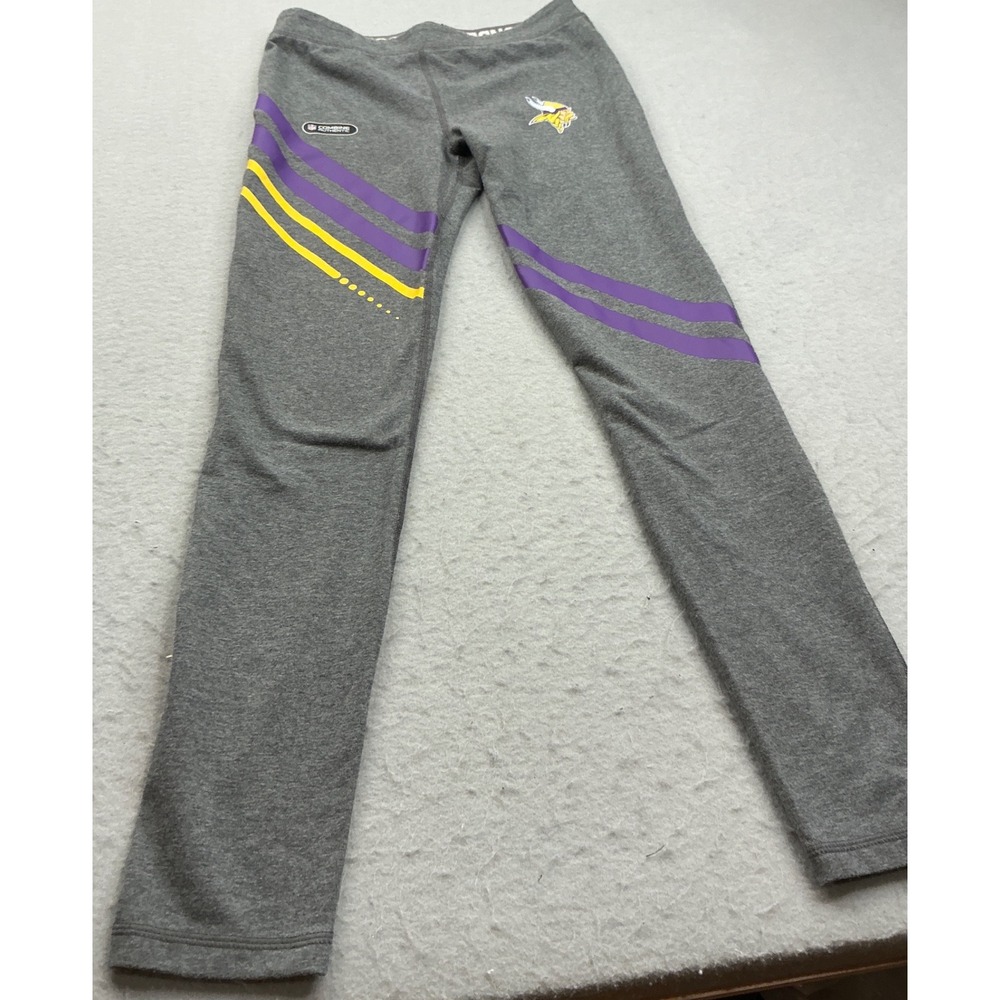 Under Armour NFL Combine Minnesota Vikings Leggings Gray Purple Small Athletic